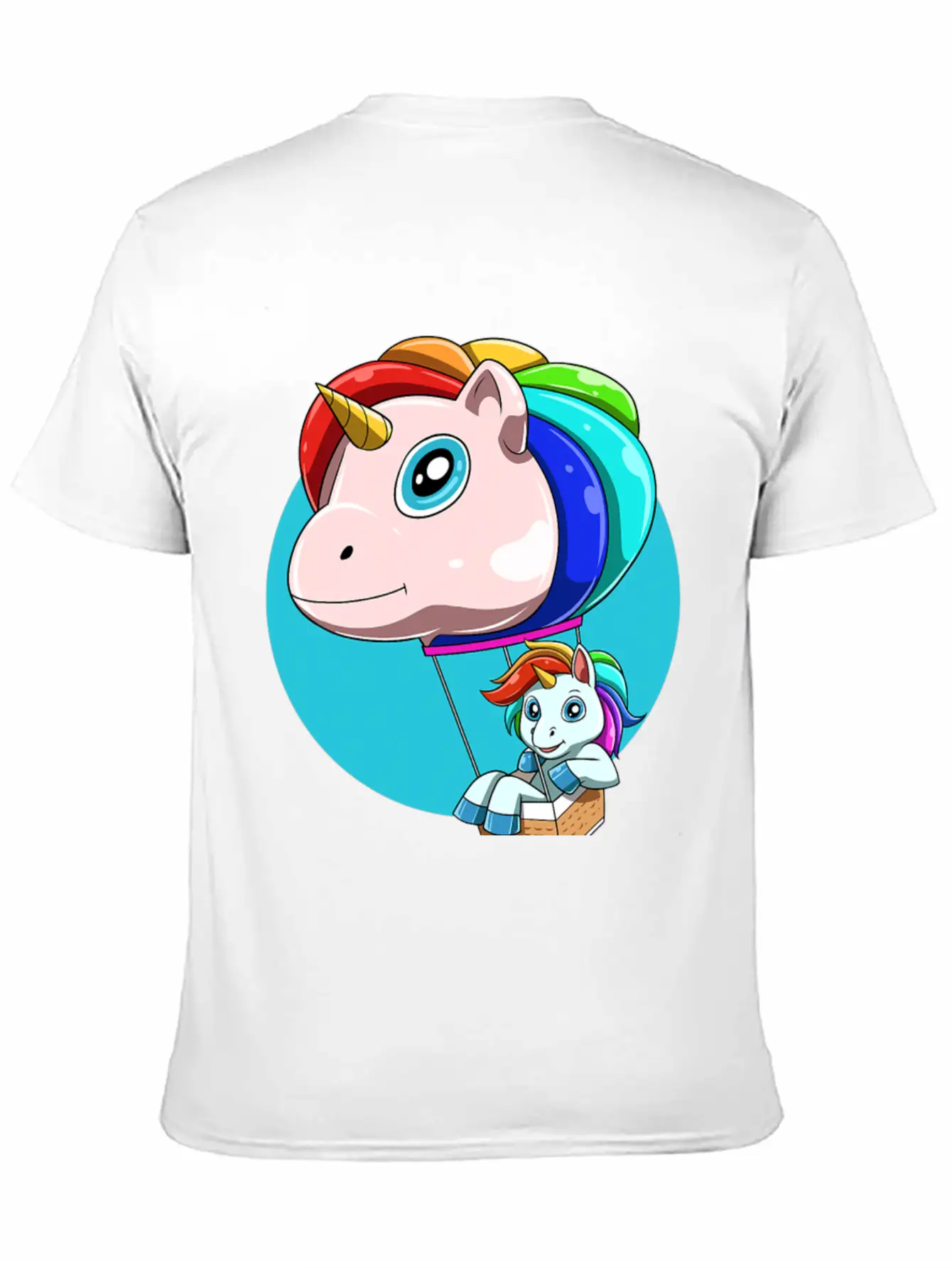 Funny Hot Air Balloon As Unicorn Unisex Casual T-Shirt – Clean Design For Daily Comfort