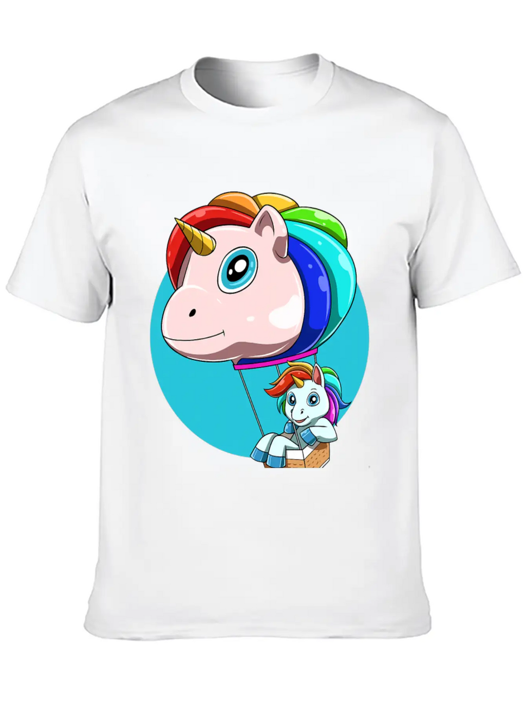 Funny Hot Air Balloon As Unicorn Unisex Casual T-Shirt – Clean Design For Daily Comfort