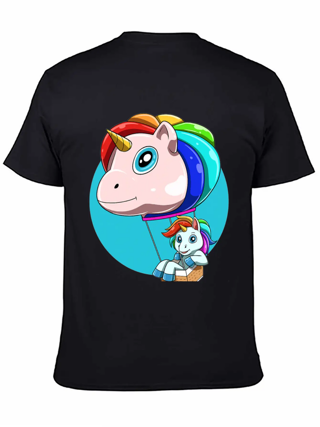 Funny Hot Air Balloon As Unicorn Unisex Casual T-Shirt – Clean Design For Daily Comfort