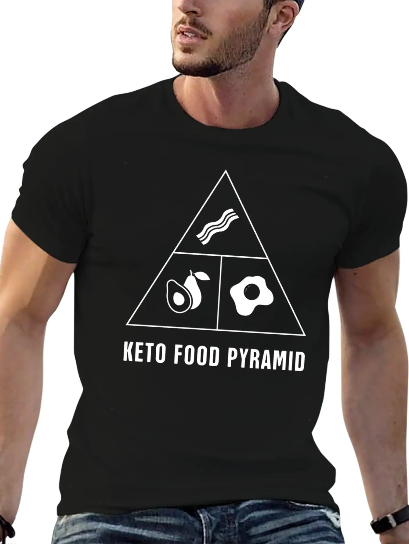 Funny Keto Food Pyramid Unisex Casual T-Shirt – Clean Design For Daily Comfort