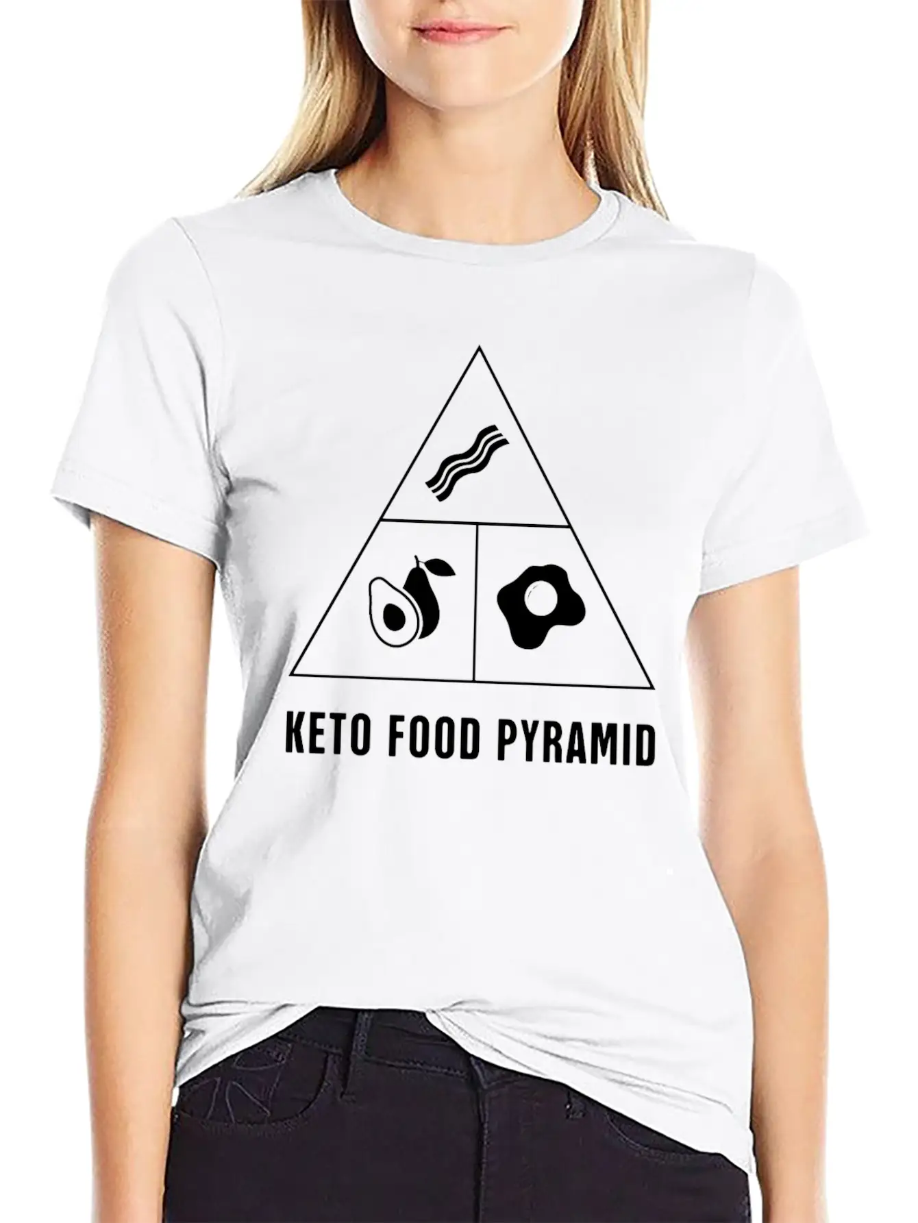 Funny Keto Food Pyramid Unisex Casual T-Shirt – Clean Design For Daily Comfort
