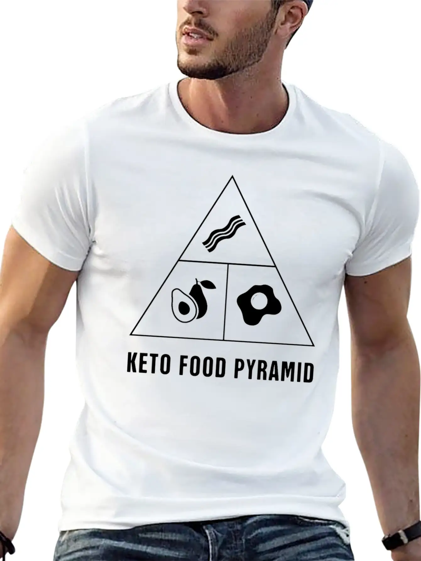 Funny Keto Food Pyramid Unisex Casual T-Shirt – Clean Design For Daily Comfort