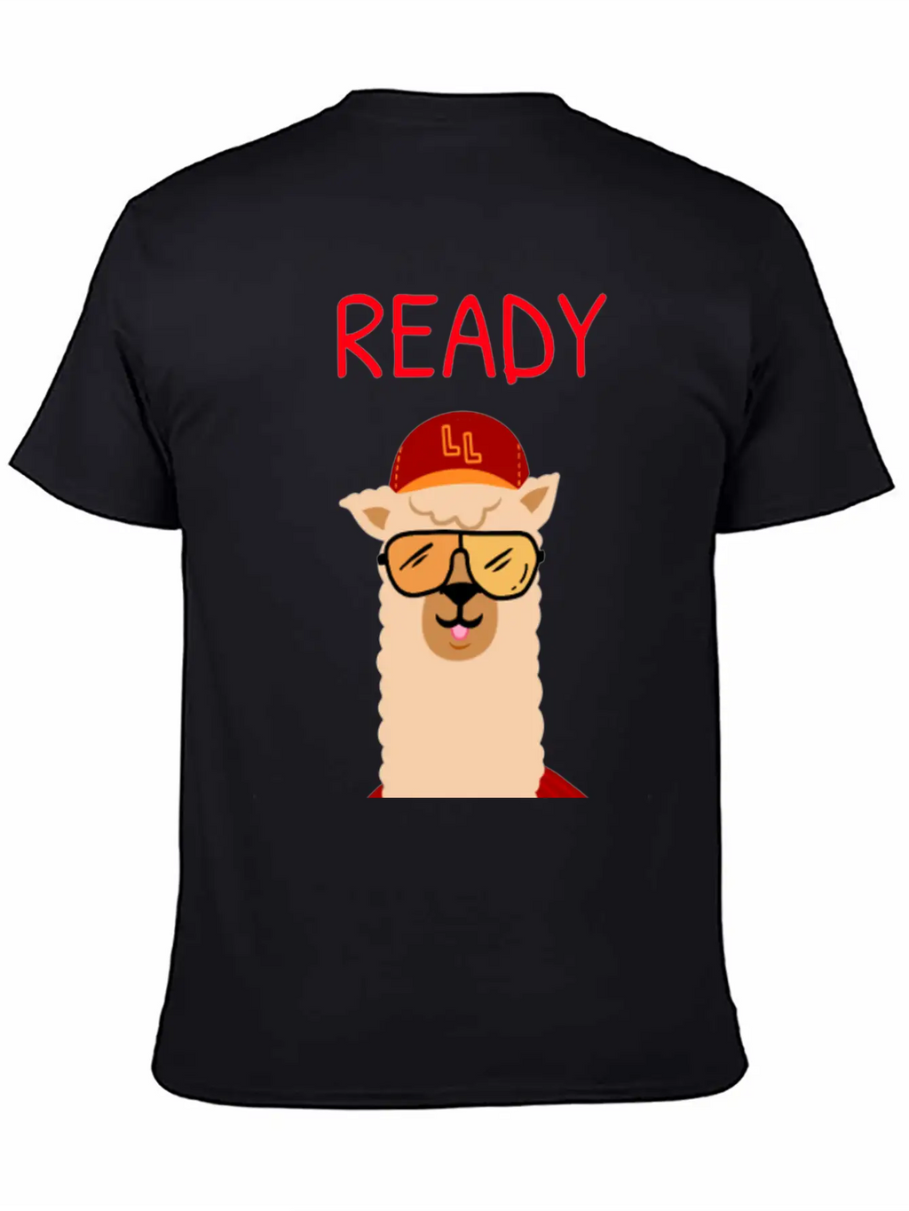 Funny Llama With Sunglasses Enjoying Match Day Stylish Everyday T-Shirt – Unisex Basic Cotton Tee