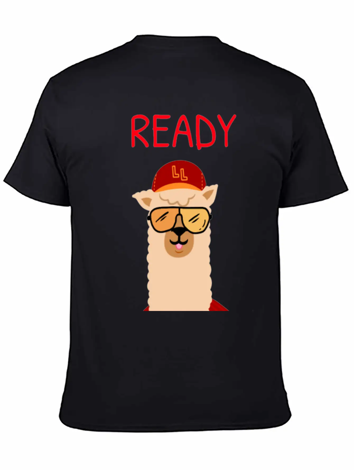 Funny Llama With Sunglasses Enjoying Match Day Stylish Everyday T-Shirt – Unisex Basic Cotton Tee