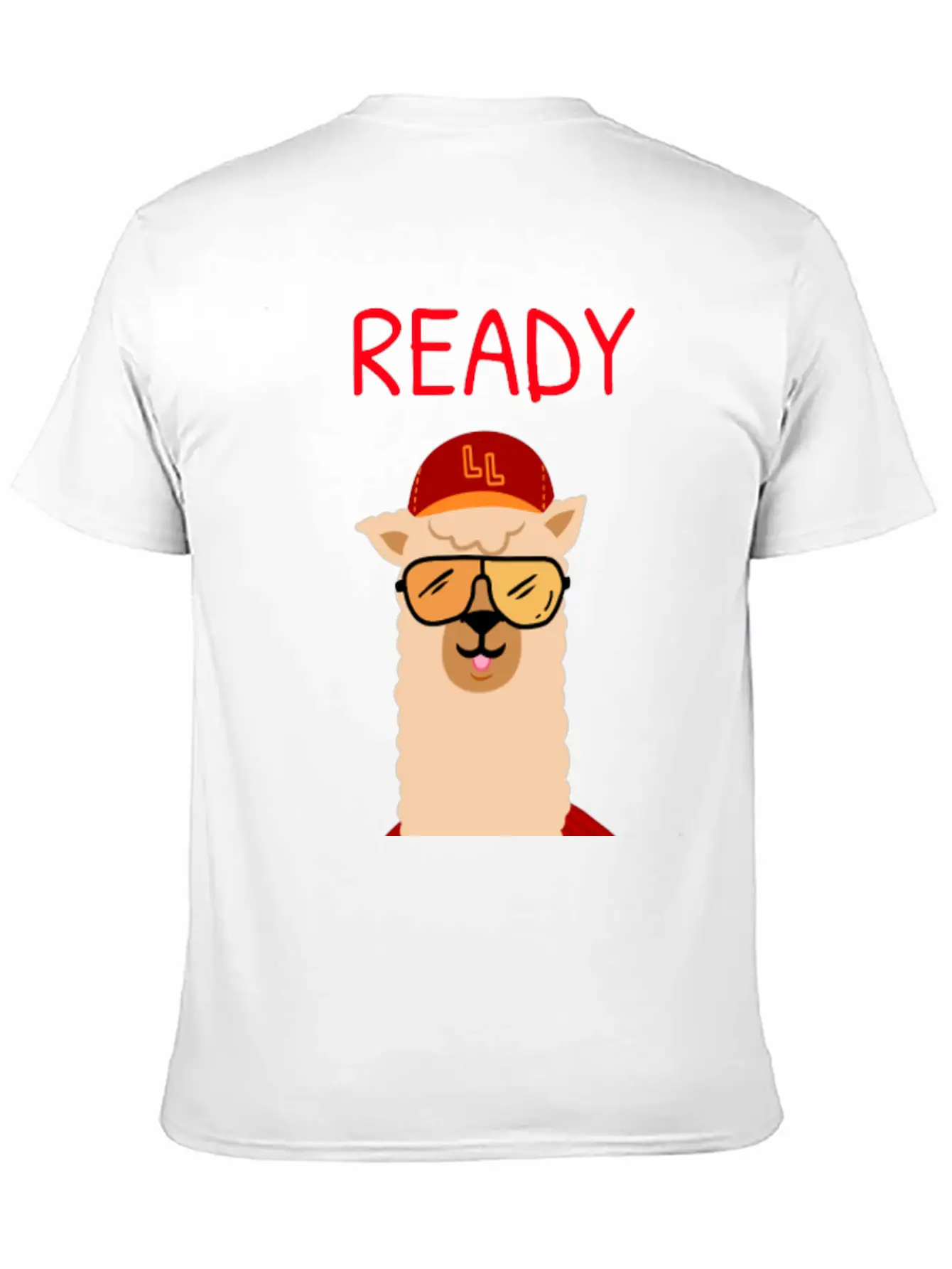 Funny Llama With Sunglasses Enjoying Match Day Stylish Everyday T-Shirt – Unisex Basic Cotton Tee