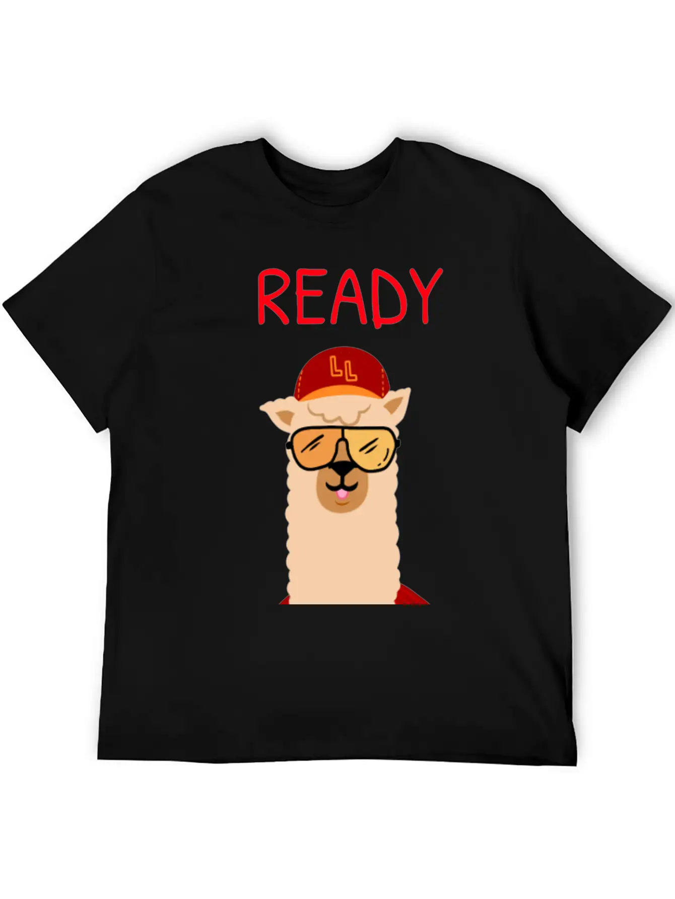 Funny Llama With Sunglasses Enjoying Match Day Stylish Everyday T-Shirt – Unisex Basic Cotton Tee