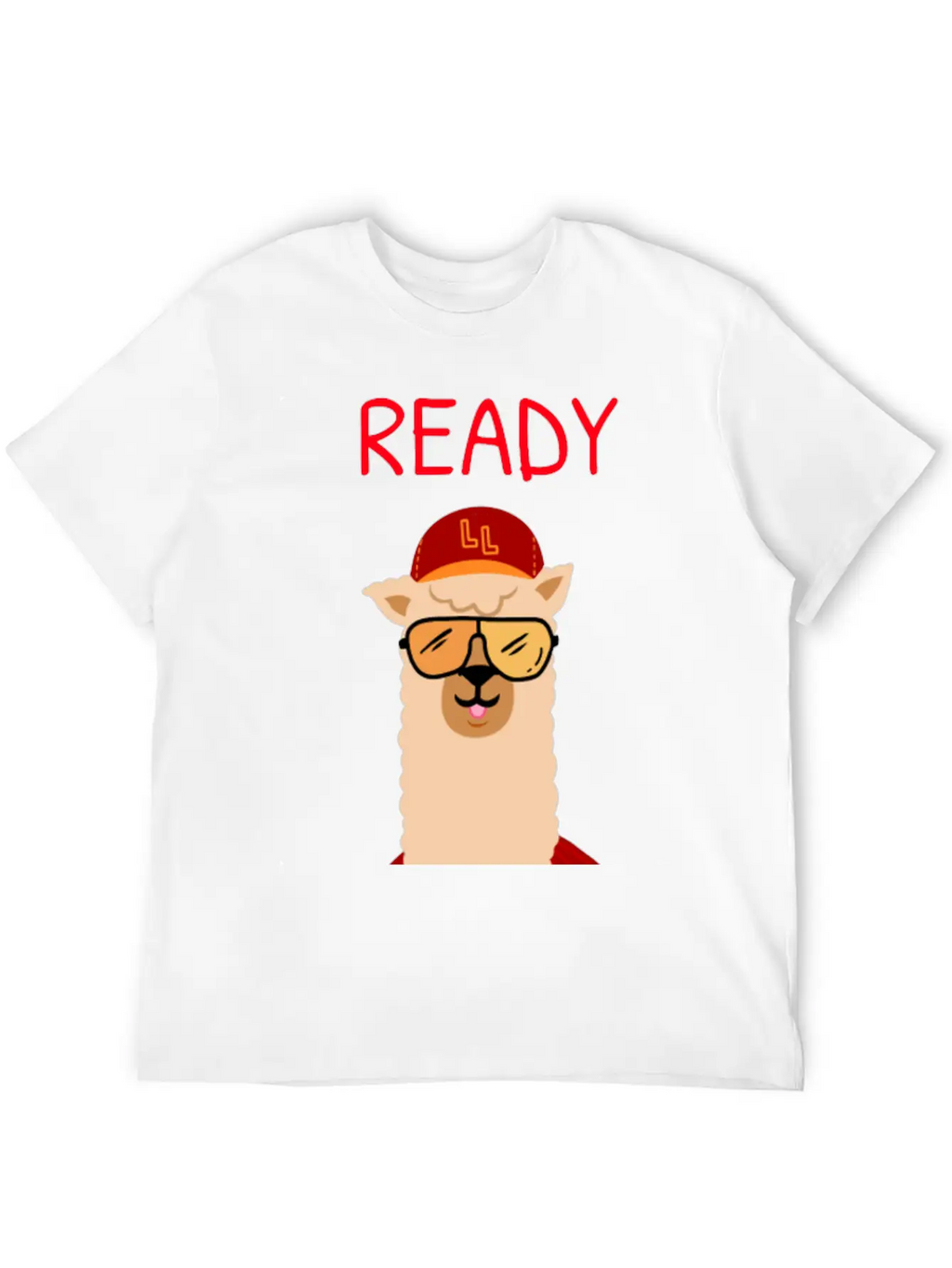 Funny Llama With Sunglasses Enjoying Match Day Stylish Everyday T-Shirt – Unisex Basic Cotton Tee