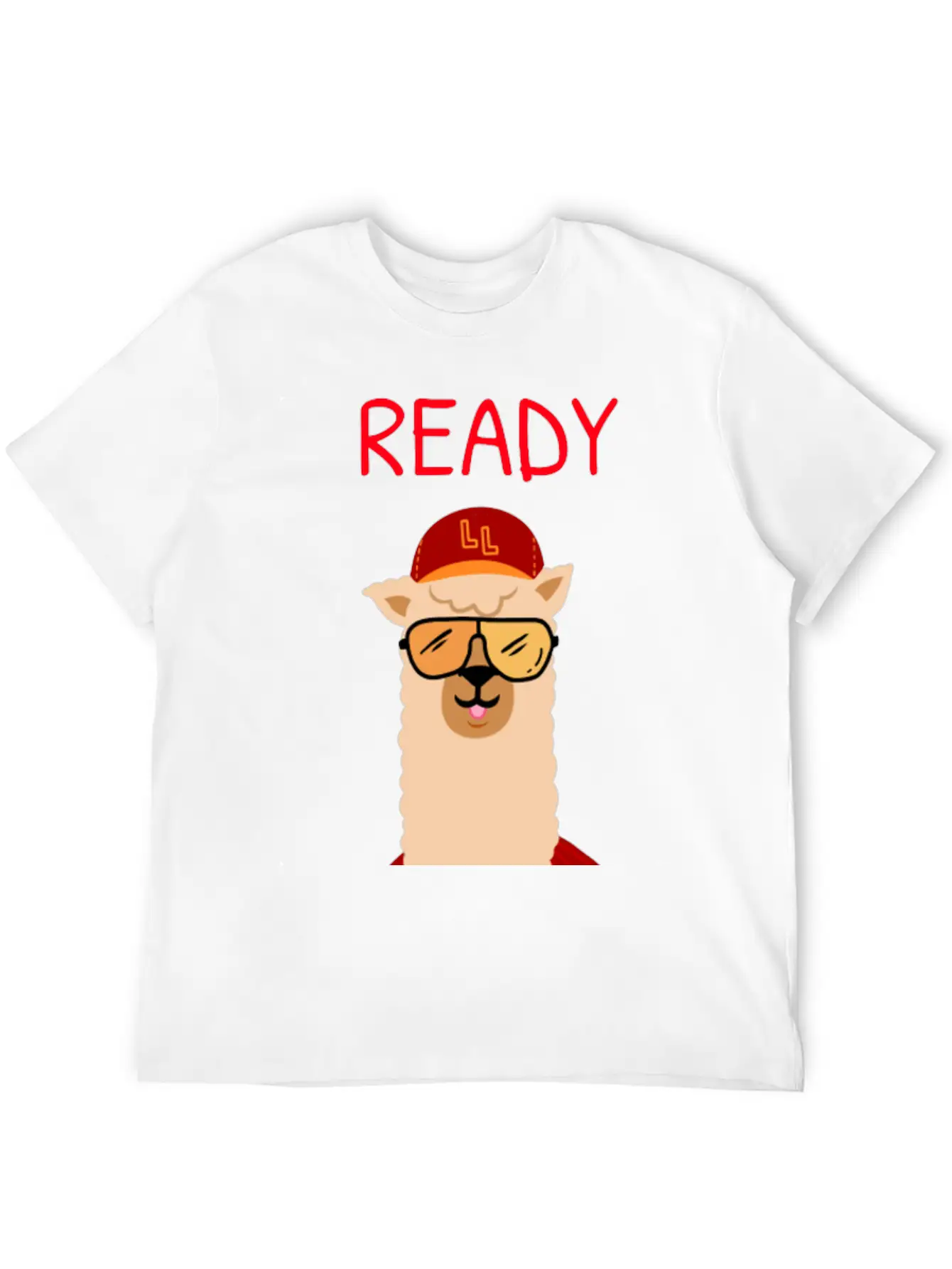 Funny Llama With Sunglasses Enjoying Match Day Stylish Everyday T-Shirt – Unisex Basic Cotton Tee