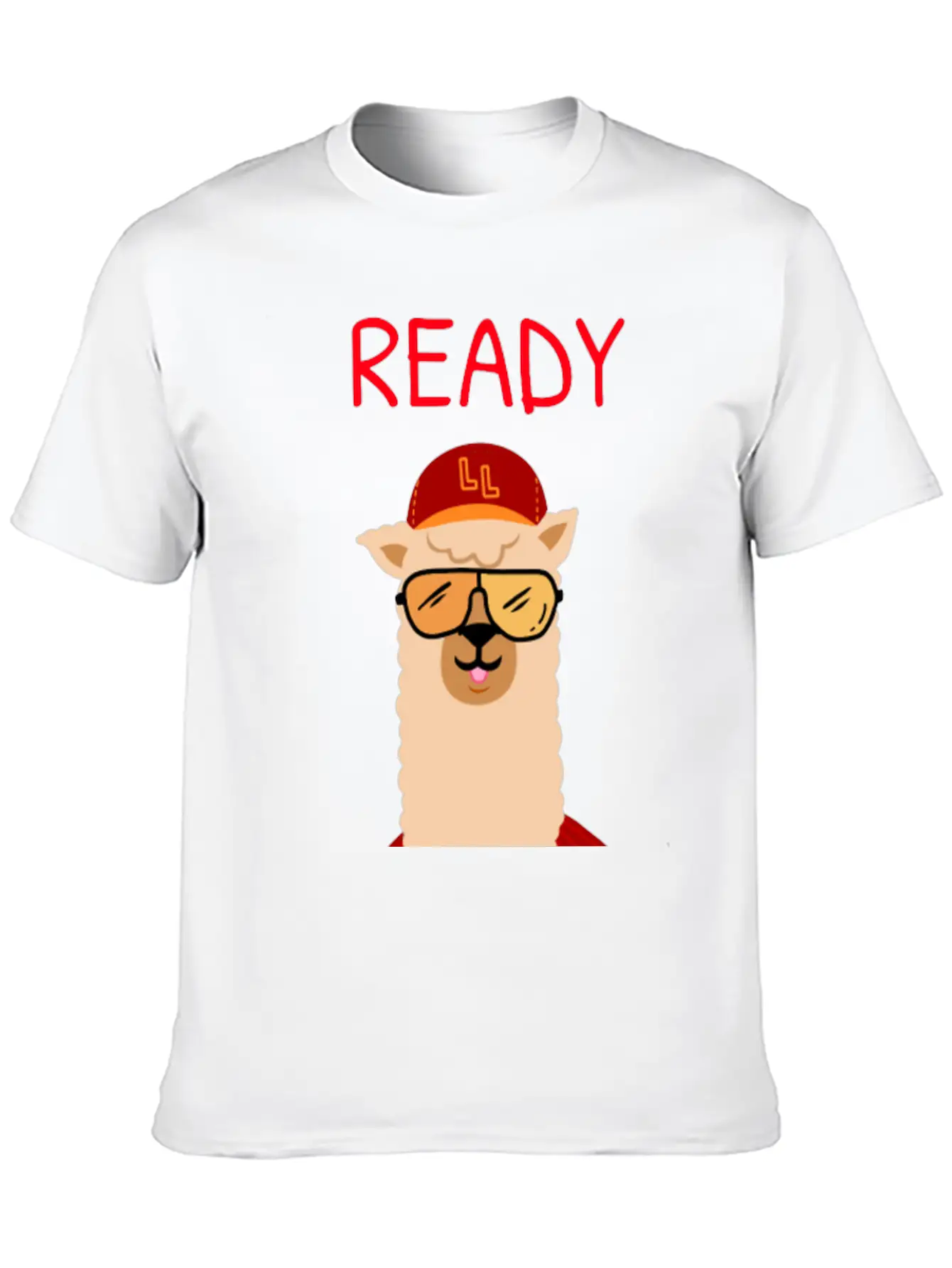 Funny Llama With Sunglasses Enjoying Match Day Stylish Everyday T-Shirt – Unisex Basic Cotton Tee
