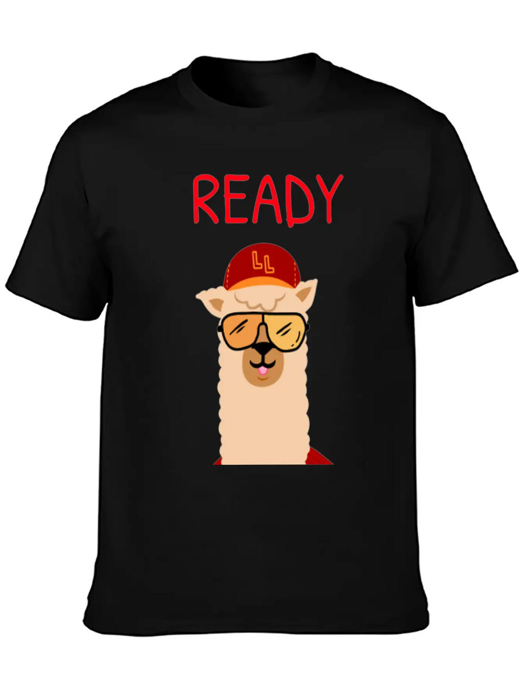 Funny Llama With Sunglasses Enjoying Match Day Stylish Everyday T-Shirt – Unisex Basic Cotton Tee