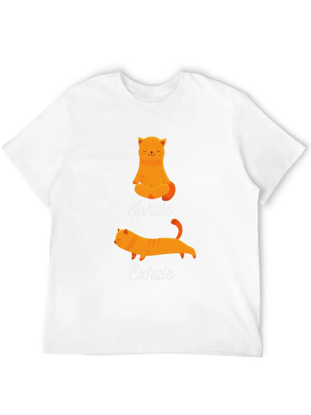 Funny Meditation Meditating Cat Inhale Exhale Unisex Casual T-Shirt – Clean Design For Daily Comfort