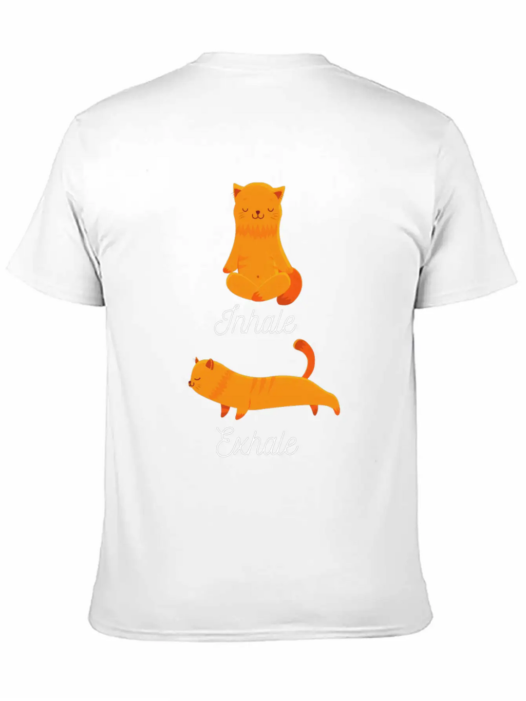 Funny Meditation Meditating Cat Inhale Exhale Unisex Casual T-Shirt – Clean Design For Daily Comfort