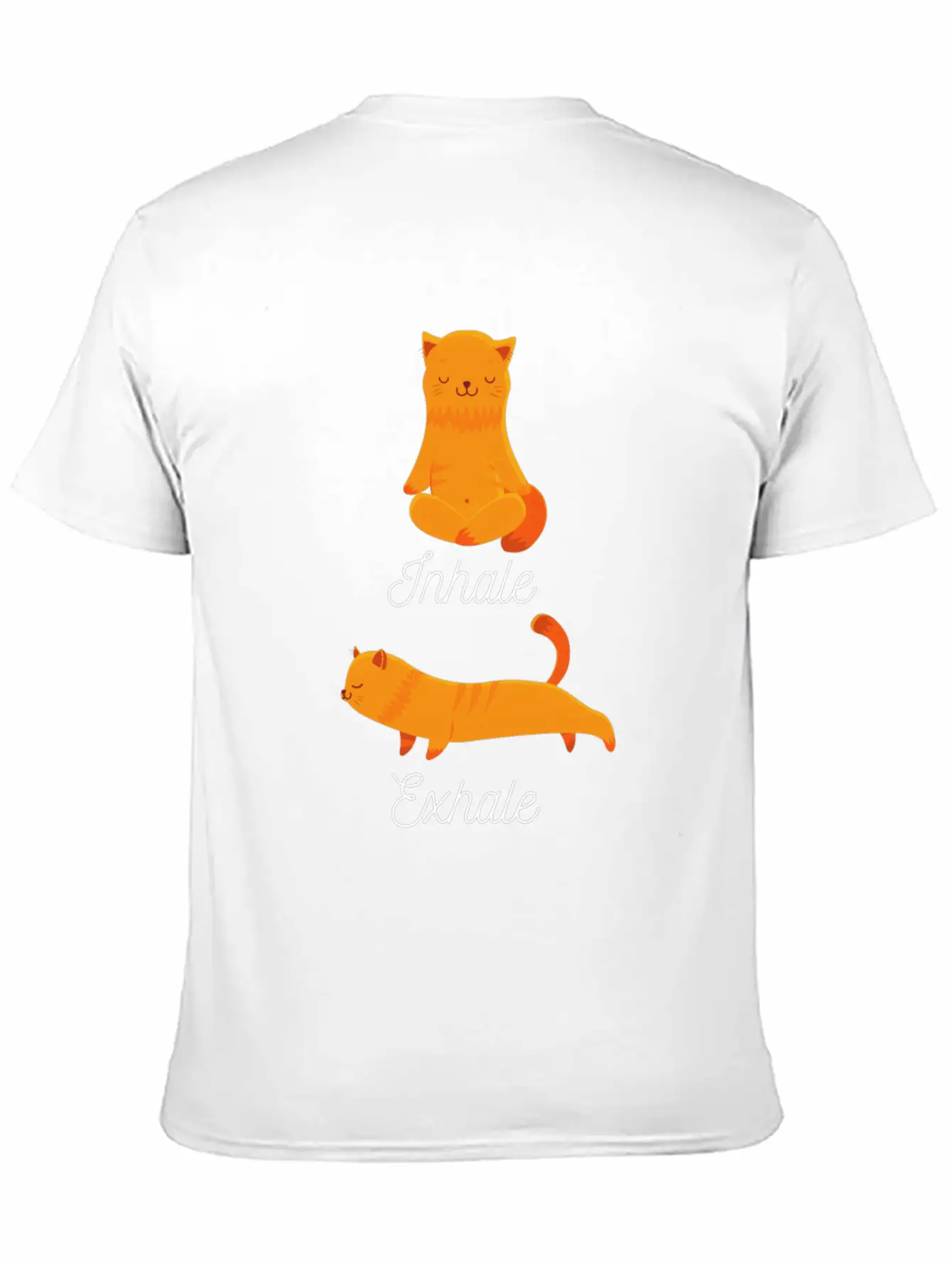 Funny Meditation Meditating Cat Inhale Exhale Unisex Casual T-Shirt – Clean Design For Daily Comfort