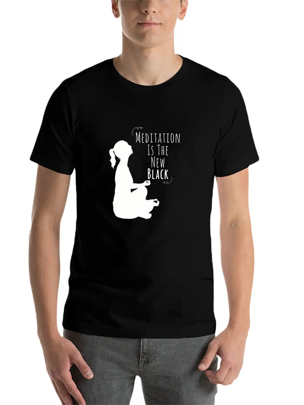Funny Meditation The New Black Gift Unisex Casual T-Shirt – Clean Design For Daily Comfort
