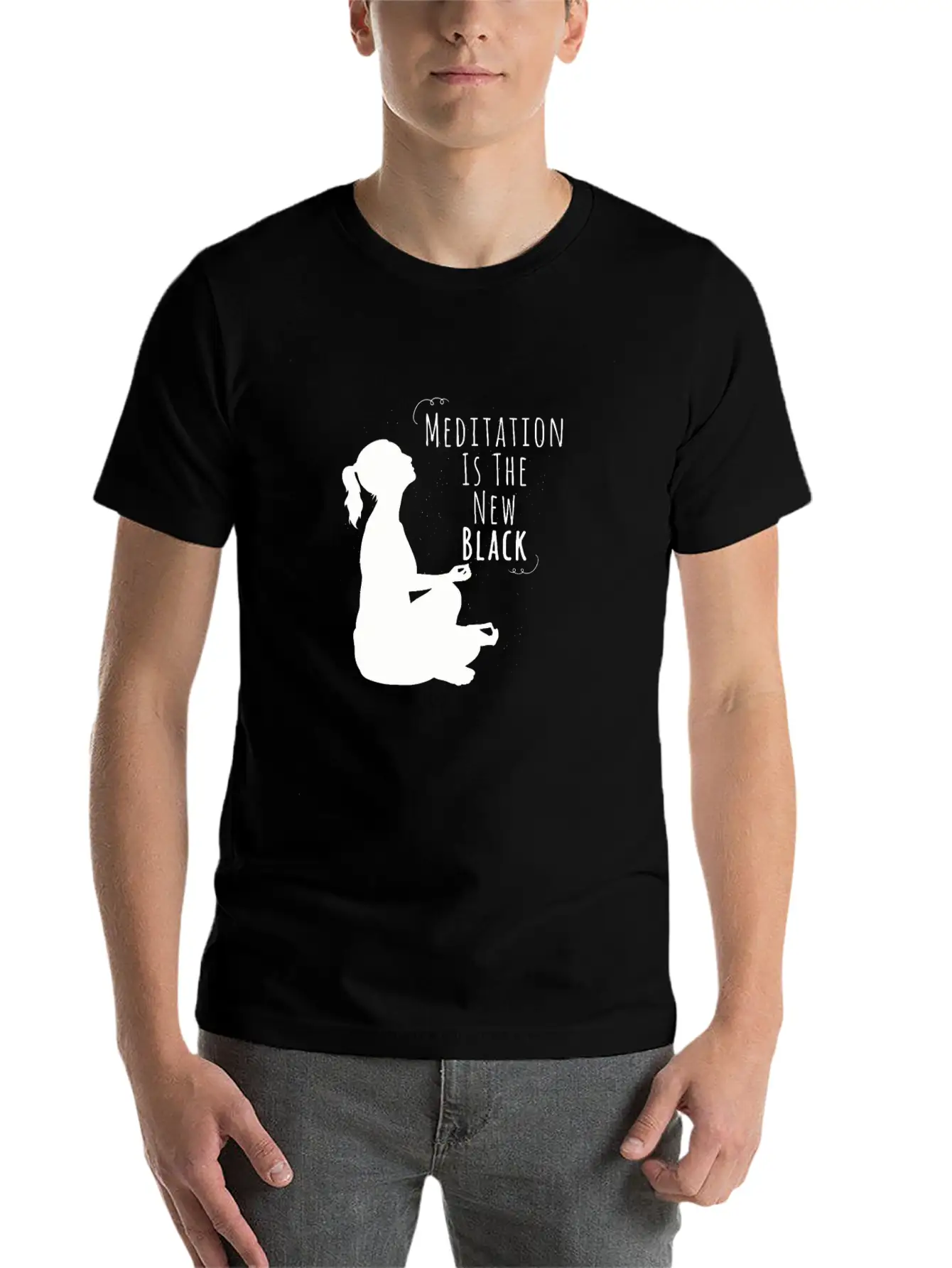 Funny Meditation The New Black Gift Unisex Casual T-Shirt – Clean Design For Daily Comfort