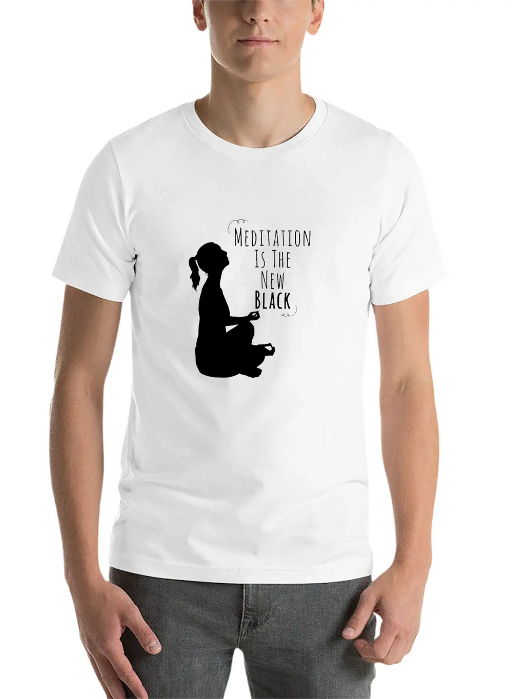 Funny Meditation The New Black Gift Unisex Casual T-Shirt – Clean Design For Daily Comfort