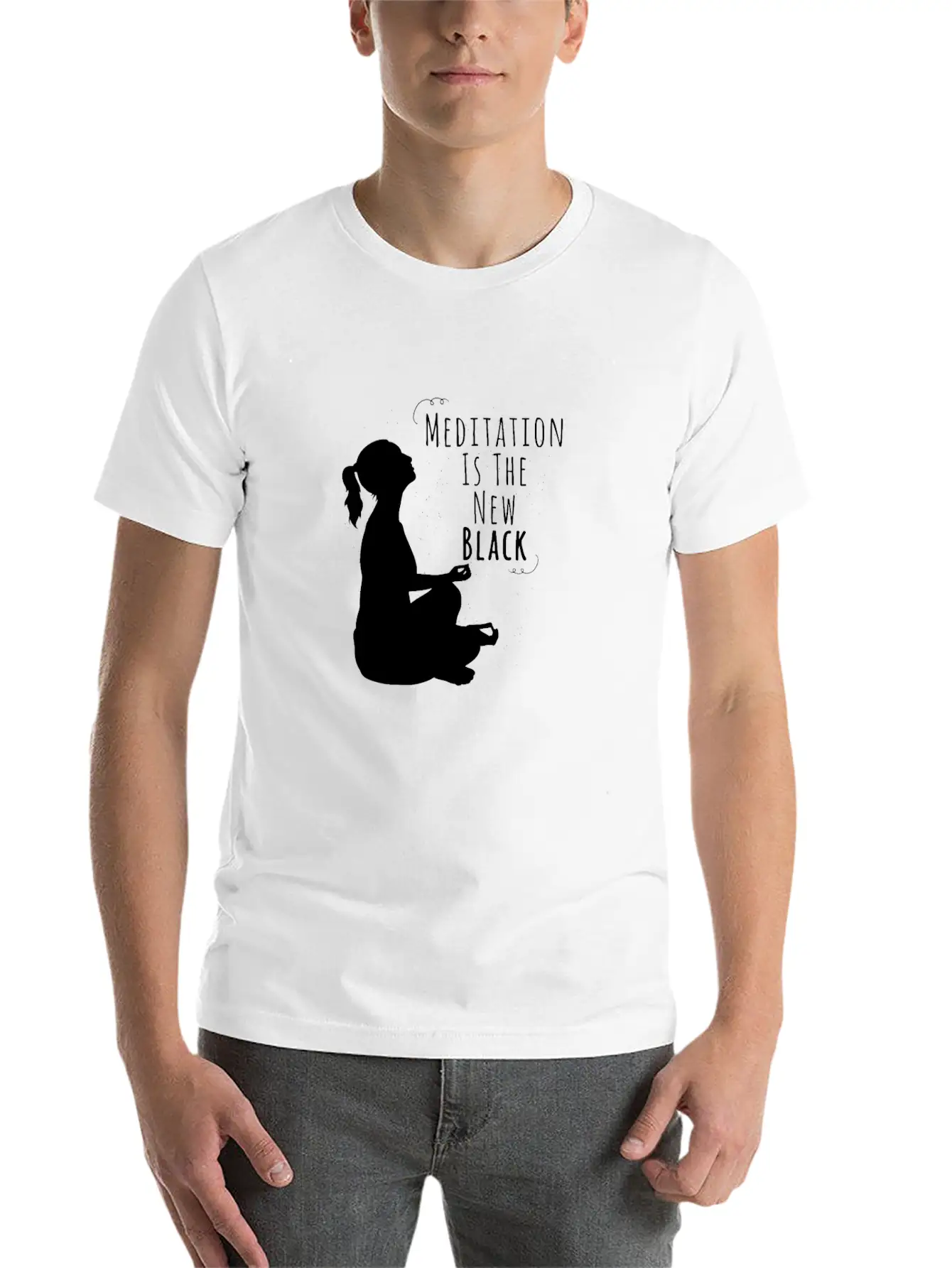 Funny Meditation The New Black Gift Unisex Casual T-Shirt – Clean Design For Daily Comfort