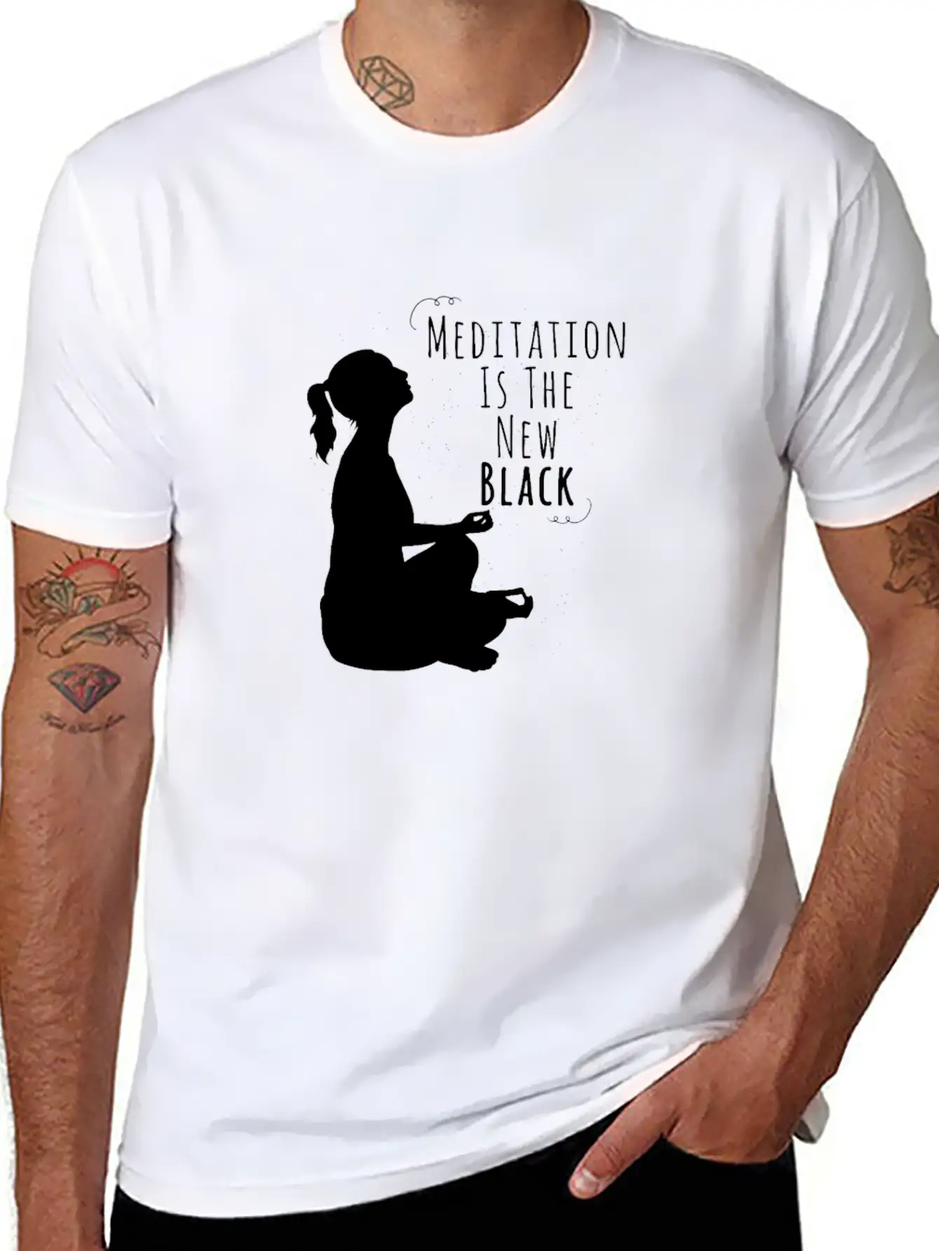 Funny Meditation The New Black Gift Unisex Casual T-Shirt – Clean Design For Daily Comfort