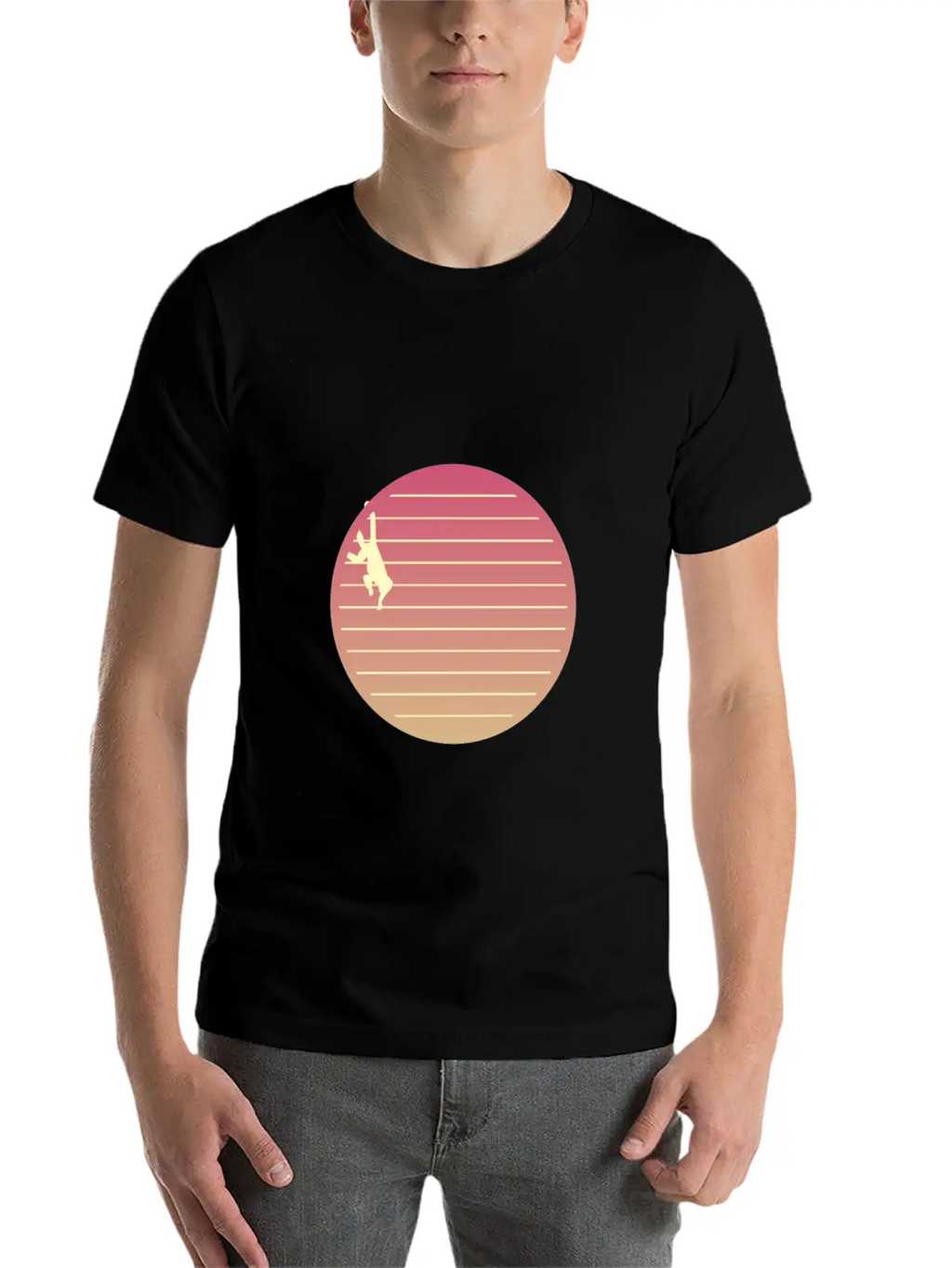 Funny Monkey Monkeys Retro Colors Sunrise Unisex Casual T-Shirt – Clean Design For Daily Comfort