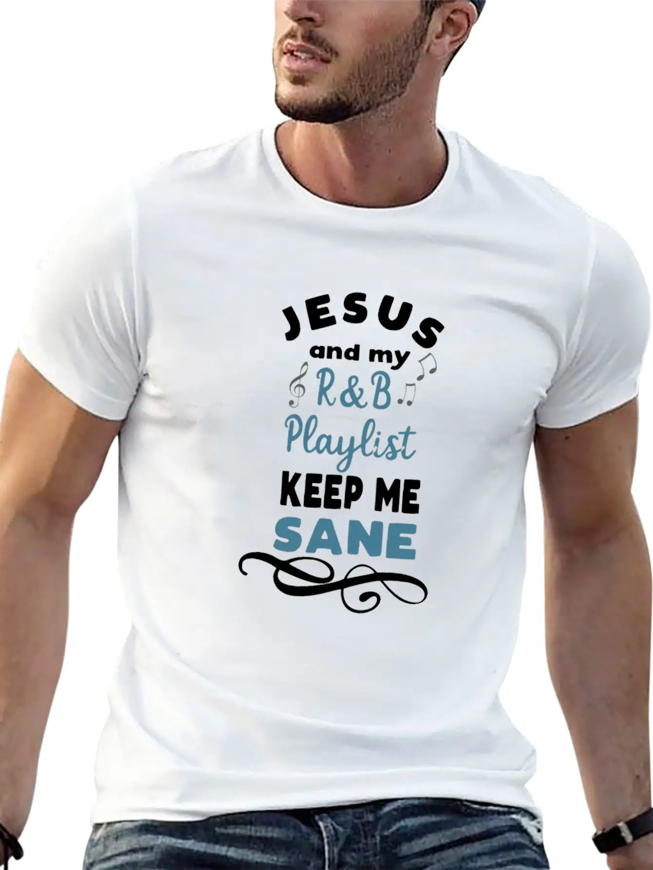 Funny Music Meme R&B Music Lover Gift Unisex Short Sleeve Soft Cotton T-Shirt – Casual Everyday Wear