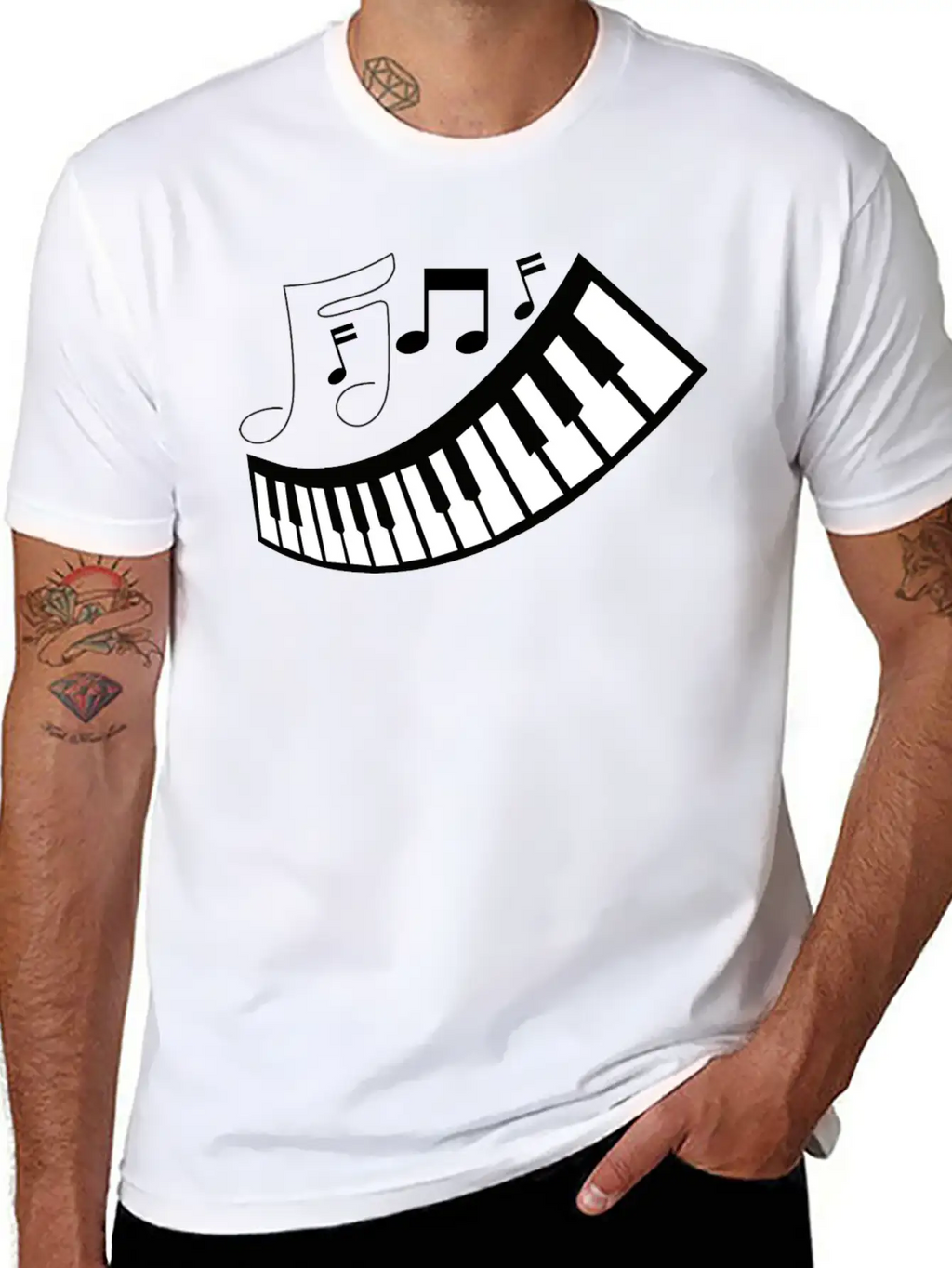 FUNNY MUSIC PIANO TSHIRT CLASSIC FOR ADULTS ANDEN Unisex Short Sleeve Soft Cotton T-Shirt – Casual Everyday Wear