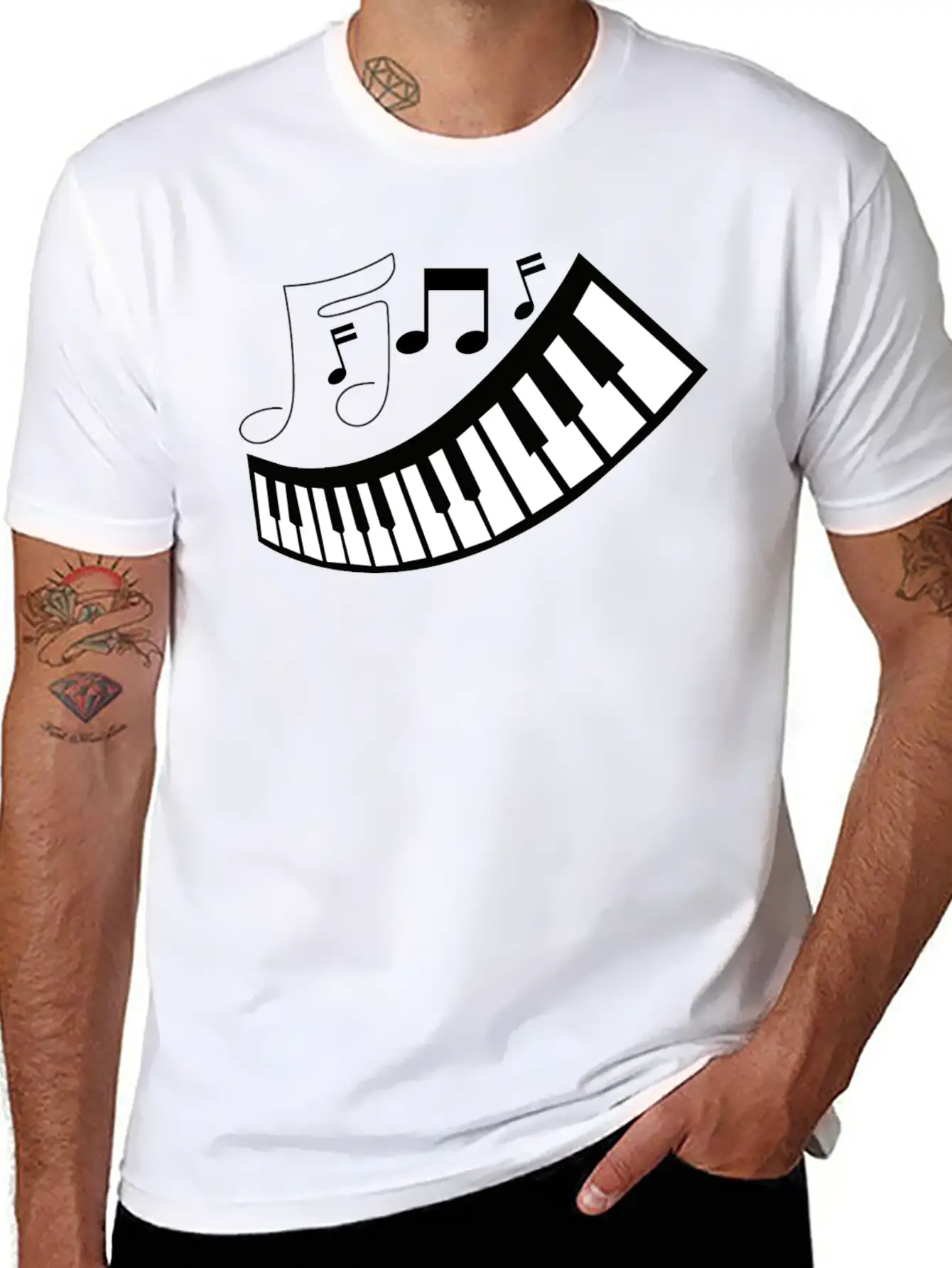 FUNNY MUSIC PIANO TSHIRT CLASSIC FOR ADULTS ANDEN Unisex Short Sleeve Soft Cotton T-Shirt – Casual Everyday Wear
