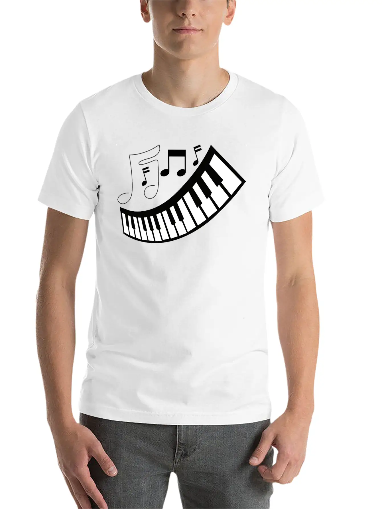 FUNNY MUSIC PIANO TSHIRT CLASSIC FOR ADULTS ANDEN Unisex Short Sleeve Soft Cotton T-Shirt – Casual Everyday Wear