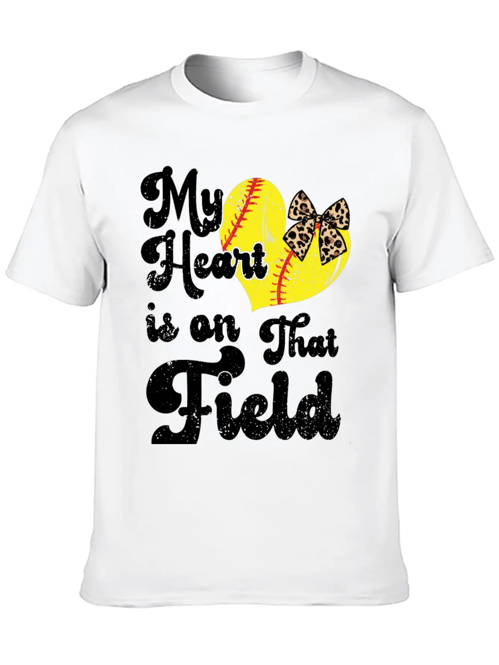 Funny My Heart Is On That Field Softball Baseball Unisex Casual T-Shirt – Clean Design For Daily Comfort