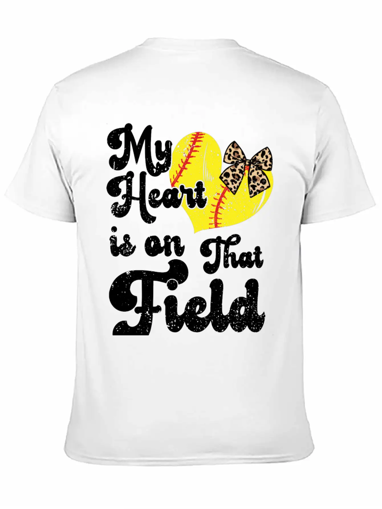 Funny My Heart Is On That Field Softball Baseball Unisex Casual T-Shirt – Clean Design For Daily Comfort