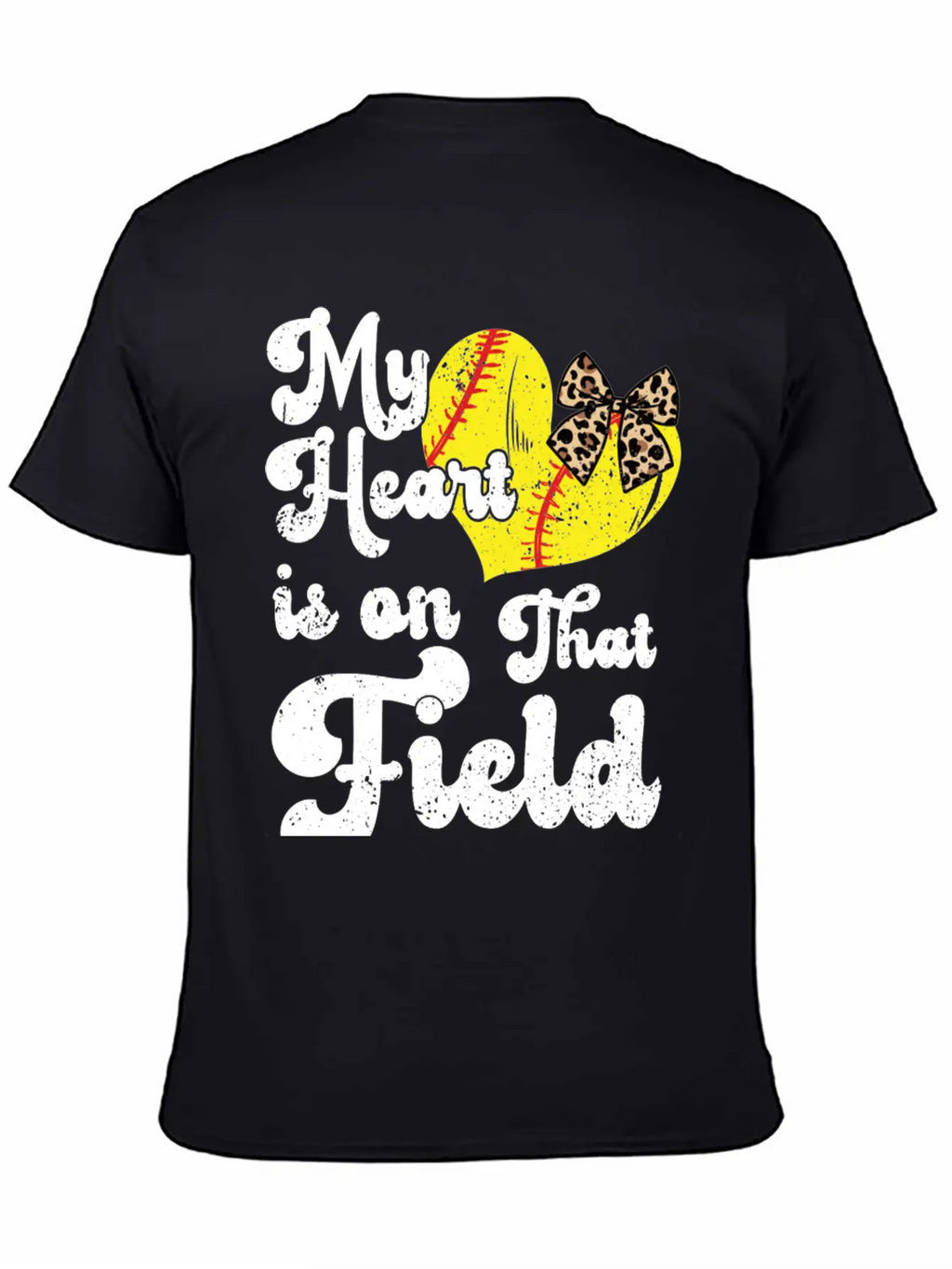 Funny My Heart Is On That Field Softball Baseball Unisex Casual T-Shirt – Clean Design For Daily Comfort