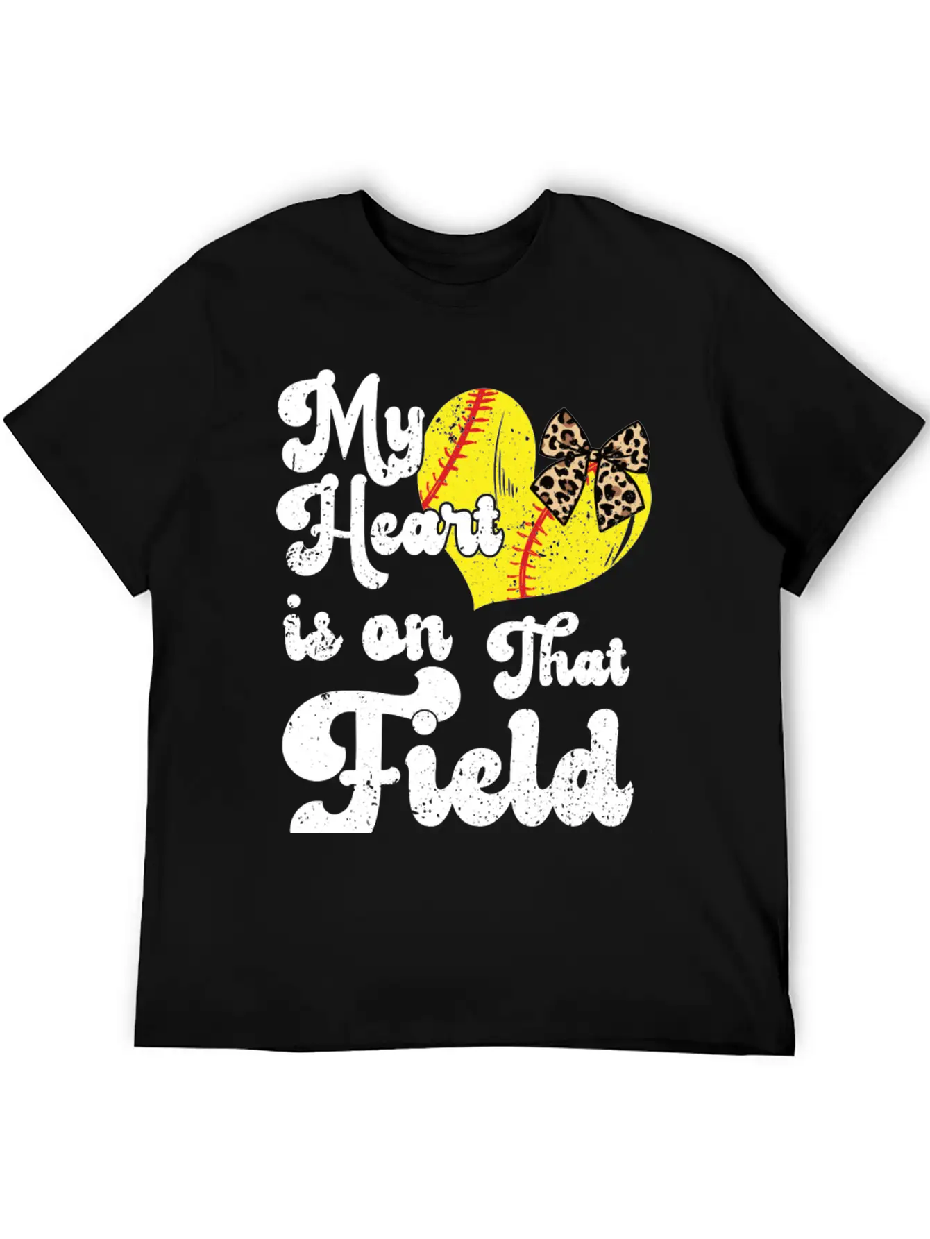 Funny My Heart Is On That Field Softball Baseball Unisex Casual T-Shirt – Clean Design For Daily Comfort