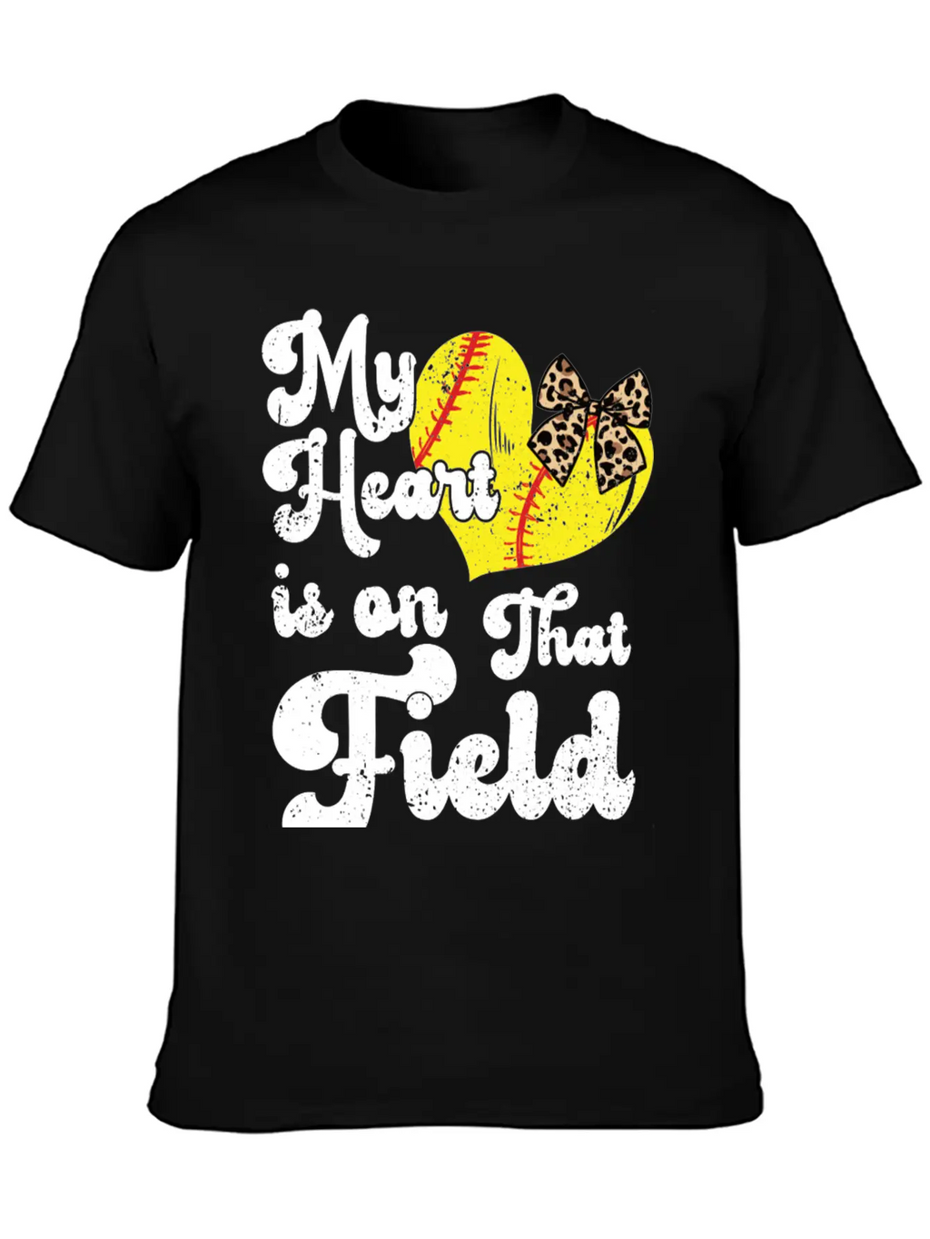 Funny My Heart Is On That Field Softball Baseball Unisex Casual T-Shirt – Clean Design For Daily Comfort