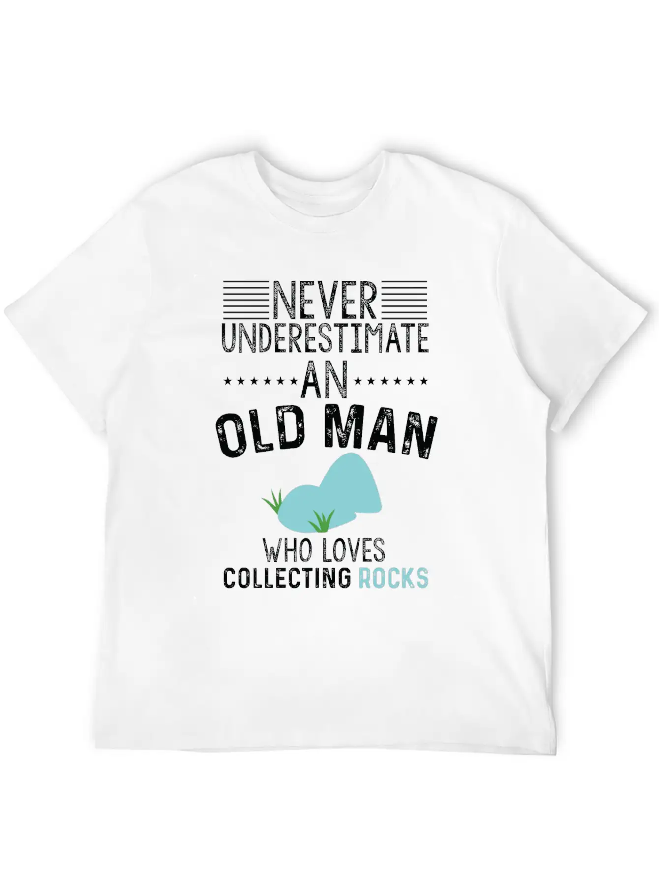 Funny Old Man Loves Collecting Rocks Gift Unisex Casual T-Shirt – Clean Design For Daily Comfort