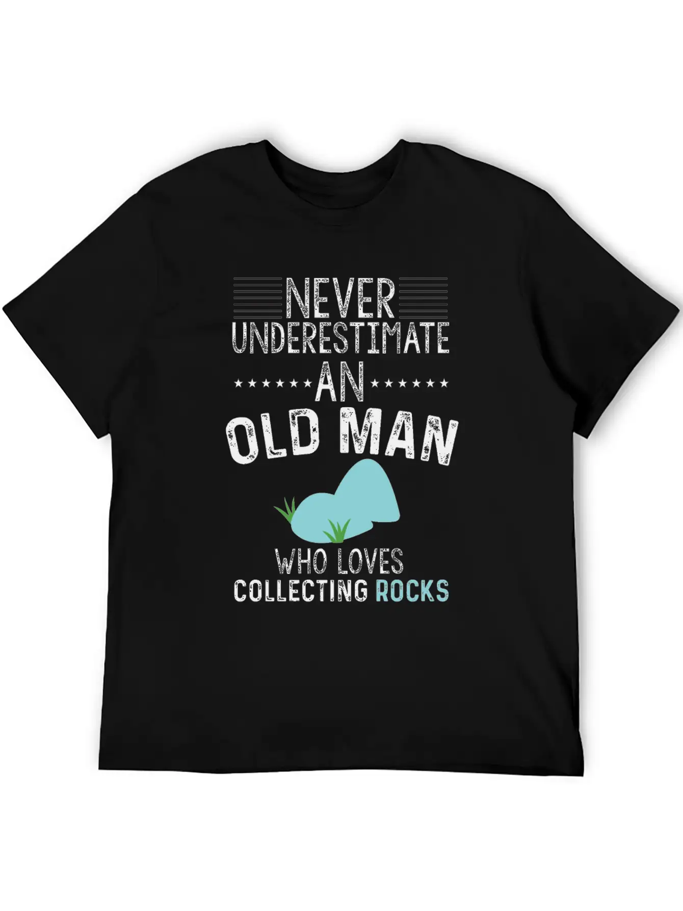 Funny Old Man Loves Collecting Rocks Gift Unisex Casual T-Shirt – Clean Design For Daily Comfort
