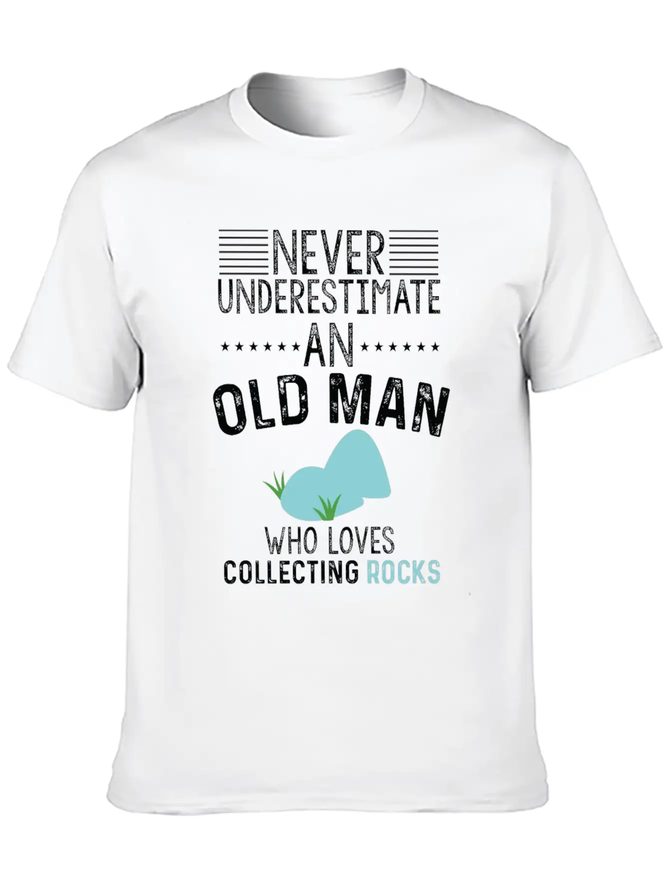 Funny Old Man Loves Collecting Rocks Gift Unisex Casual T-Shirt – Clean Design For Daily Comfort