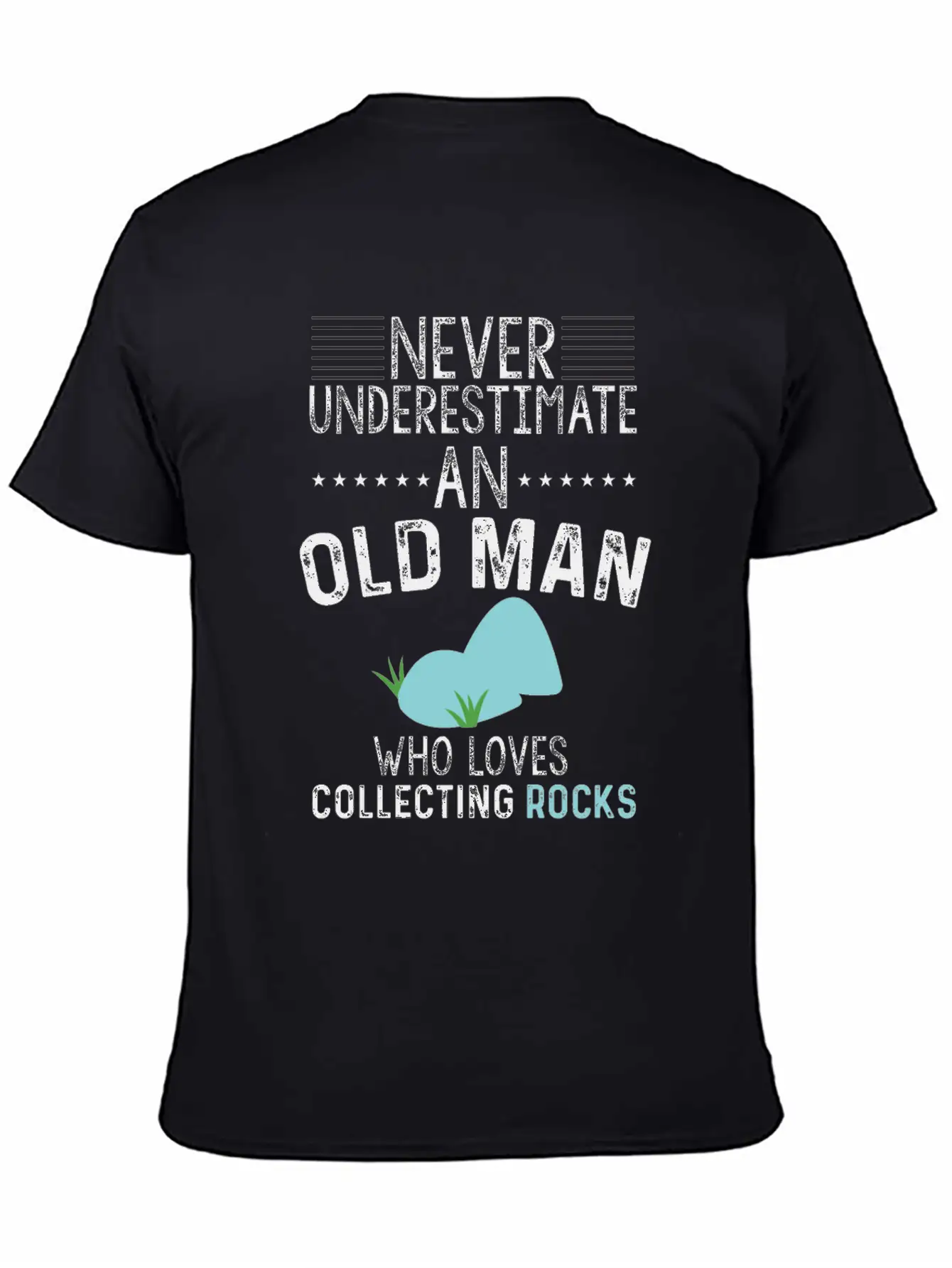 Funny Old Man Loves Collecting Rocks Gift Unisex Casual T-Shirt – Clean Design For Daily Comfort