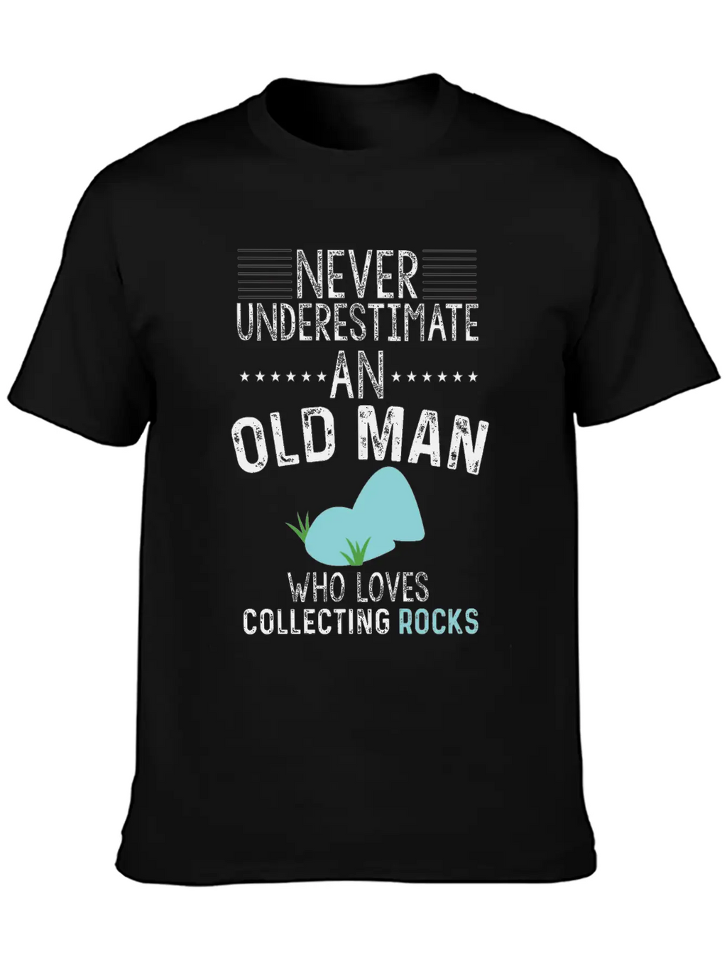 Funny Old Man Loves Collecting Rocks Gift Unisex Casual T-Shirt – Clean Design For Daily Comfort