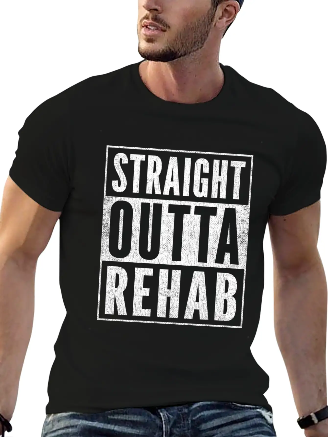 Funny Patient Get Well Gag Outfit Straight Outta Stylish Everyday T-Shirt – Unisex Basic Cotton Tee