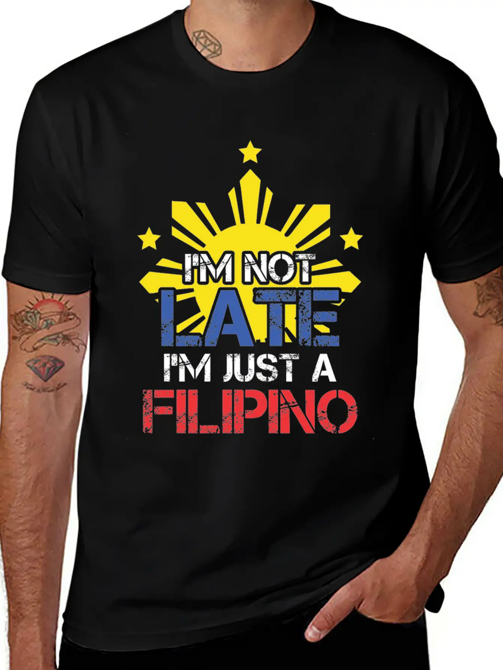 Funny Pinoy Punctuality Philippines Filipino Unisex Short Sleeve Soft Cotton T-Shirt – Casual Everyday Wear
