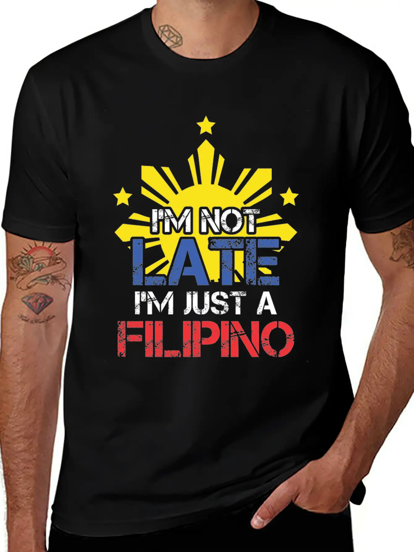 Funny Pinoy Punctuality Philippines Filipino Unisex Short Sleeve Soft Cotton T-Shirt – Casual Everyday Wear