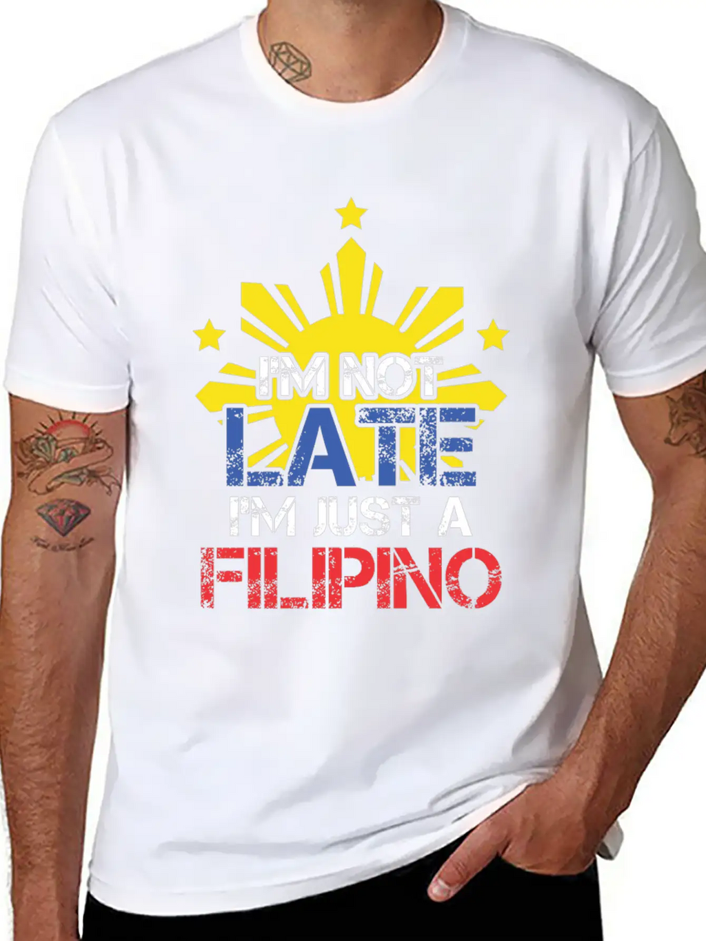 Funny Pinoy Punctuality Philippines Filipino Unisex Short Sleeve Soft Cotton T-Shirt – Casual Everyday Wear