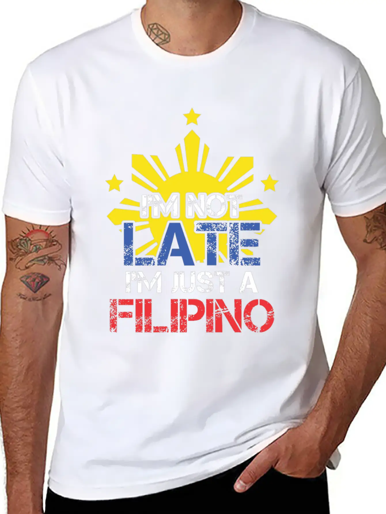 Funny Pinoy Punctuality Philippines Filipino Unisex Short Sleeve Soft Cotton T-Shirt – Casual Everyday Wear