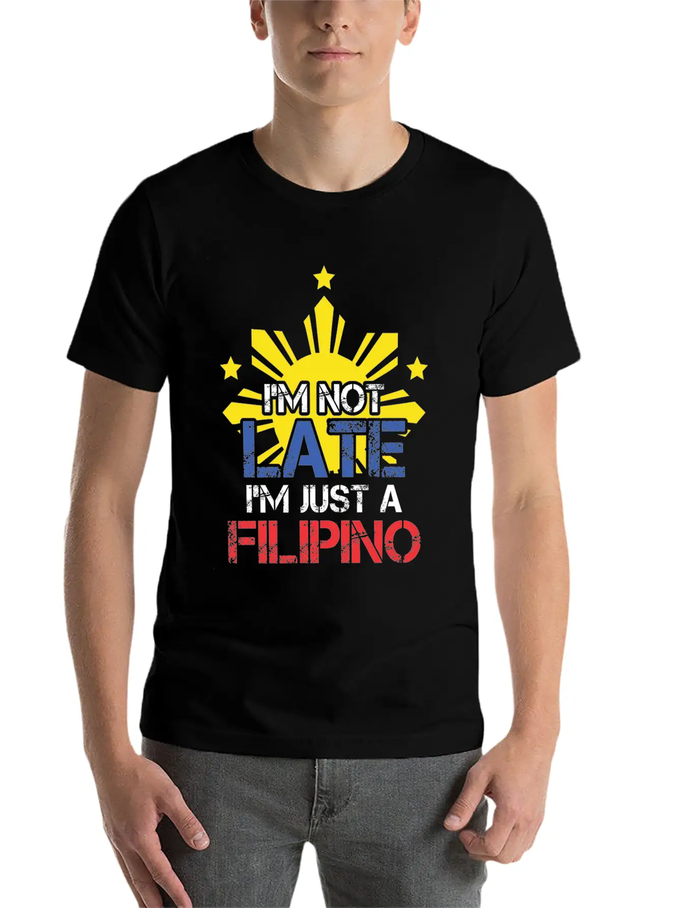 Funny Pinoy Punctuality Philippines Filipino Unisex Short Sleeve Soft Cotton T-Shirt – Casual Everyday Wear