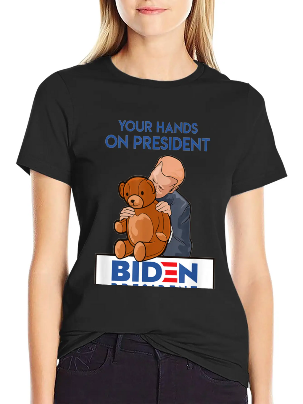 Funny Political Satire Creepy Joe Biden Gift Stylish Everyday T-Shirt – Unisex Basic Cotton Tee