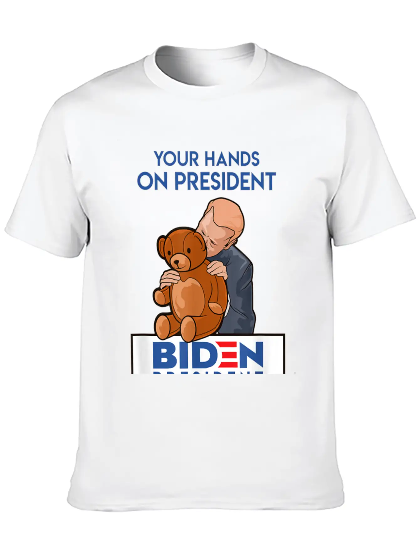 Funny Political Satire Creepy Joe Biden Gift Stylish Everyday T-Shirt – Unisex Basic Cotton Tee