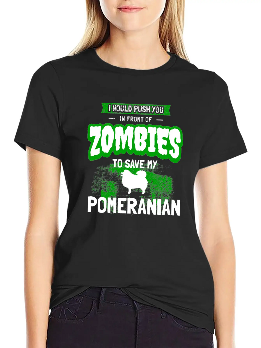 Funny Pomeranian Gag Zombie Dog Owner Gift Unisex Short Sleeve Soft Cotton T-Shirt – Casual Everyday Wear