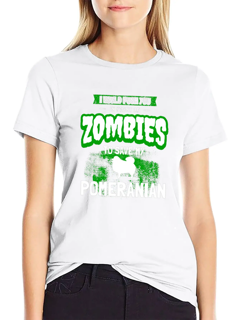 Funny Pomeranian Gag Zombie Dog Owner Gift Unisex Short Sleeve Soft Cotton T-Shirt – Casual Everyday Wear