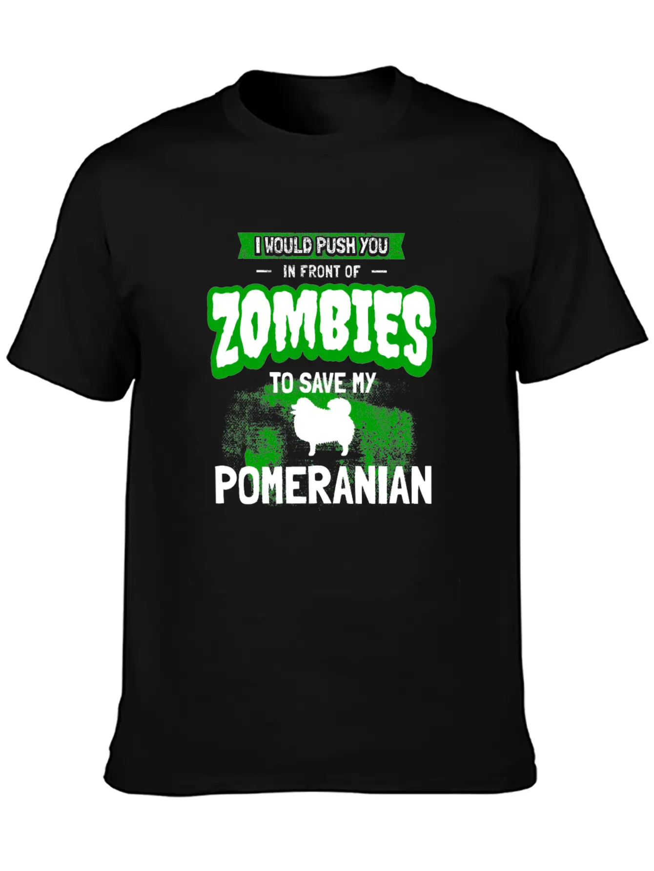 Funny Pomeranian Gag Zombie Dog Owner Gift Unisex Short Sleeve Soft Cotton T-Shirt – Casual Everyday Wear