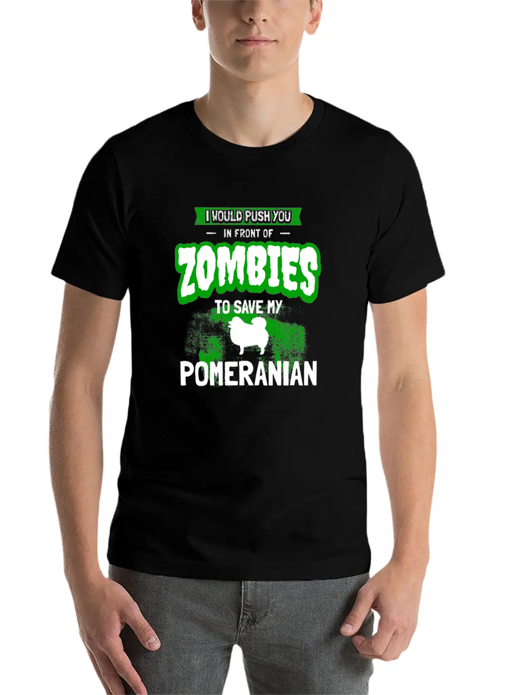 Funny Pomeranian Gag Zombie Dog Owner Gift Unisex Short Sleeve Soft Cotton T-Shirt – Casual Everyday Wear