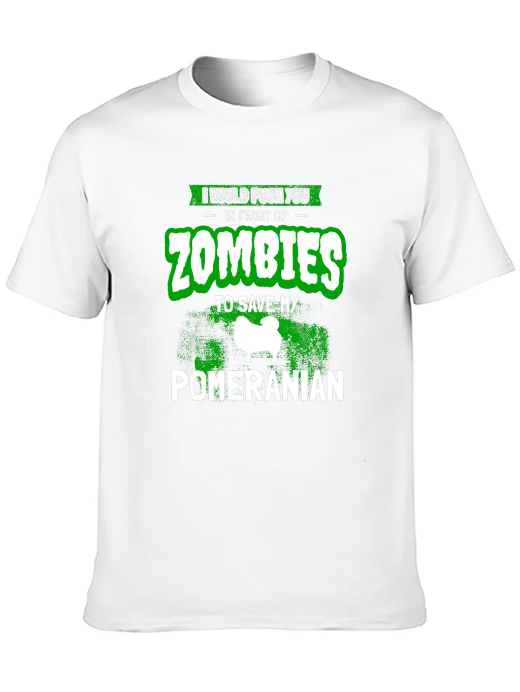 Funny Pomeranian Gag Zombie Dog Owner Gift Unisex Short Sleeve Soft Cotton T-Shirt – Casual Everyday Wear